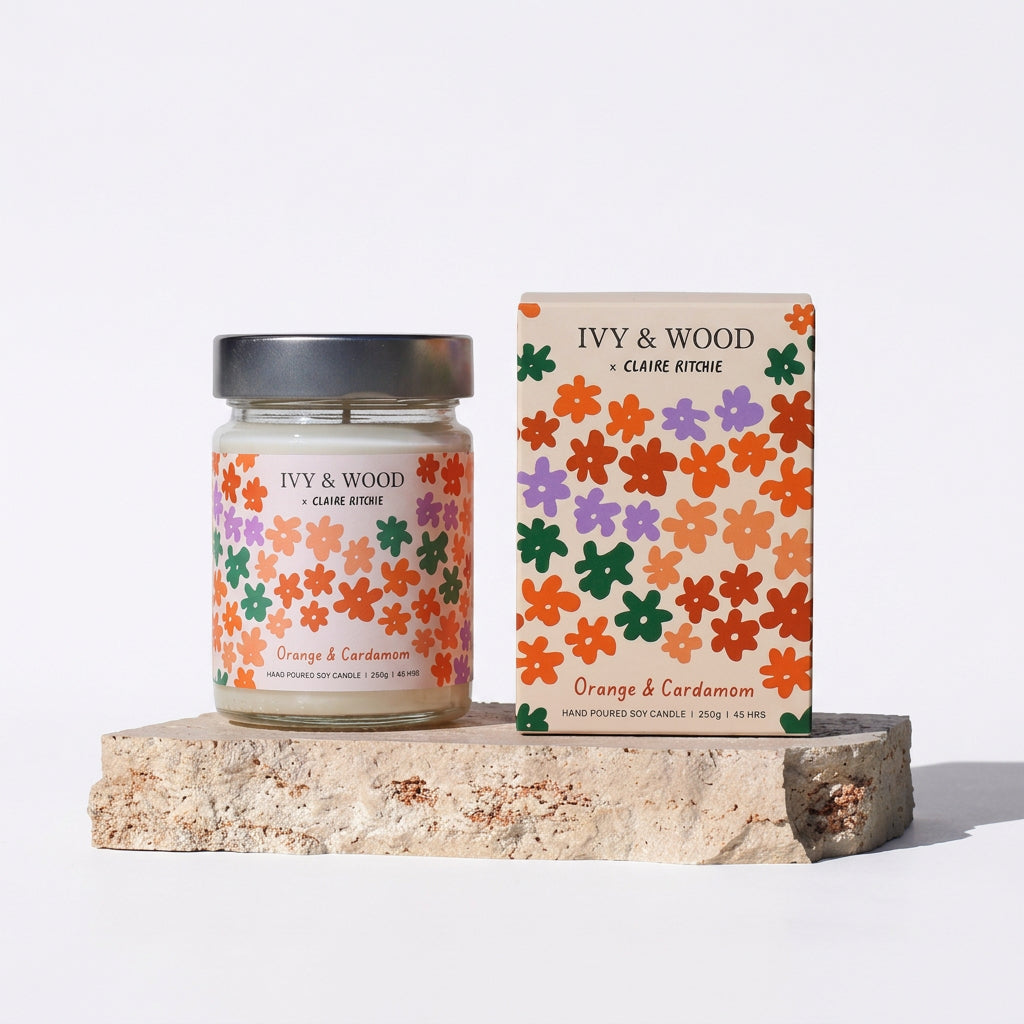 Bloom by Claire Ritchie Soy Candle - Orange &amp; Cardamom
