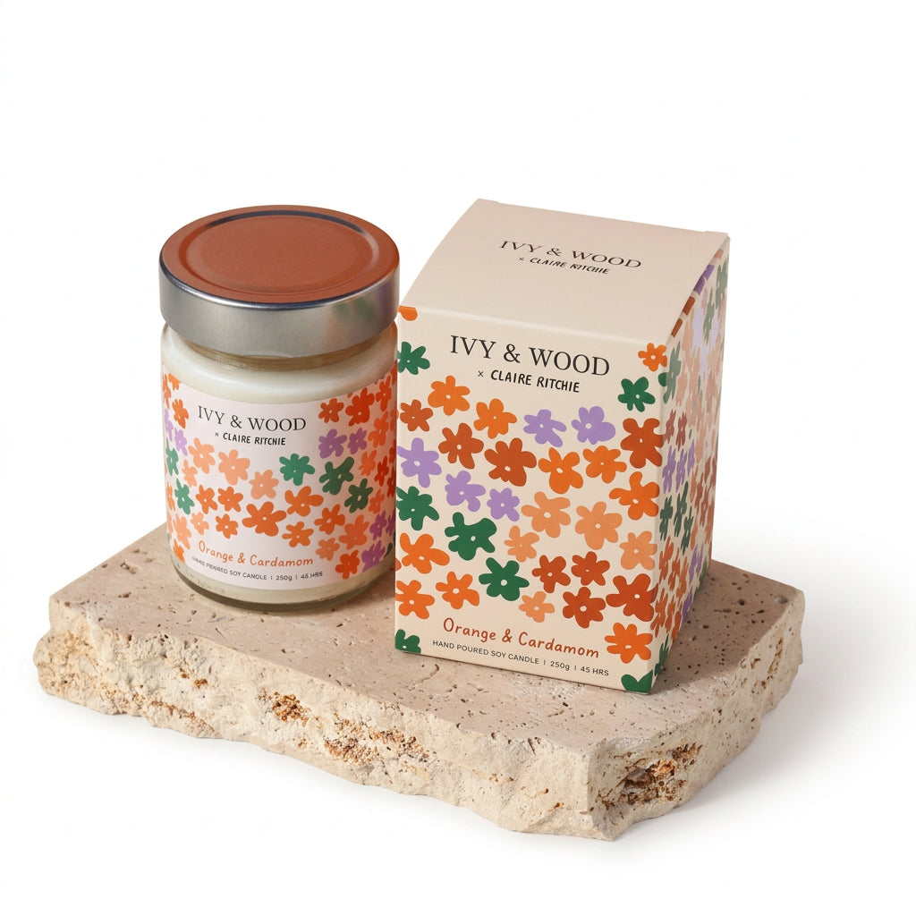 Bloom by Claire Ritchie Soy Candle - Orange &amp; Cardamom