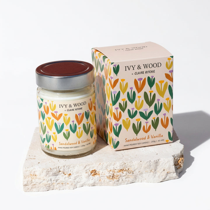 Bloom by Claire Ritchie Soy Candle - Sandalwood &amp; Vanilla