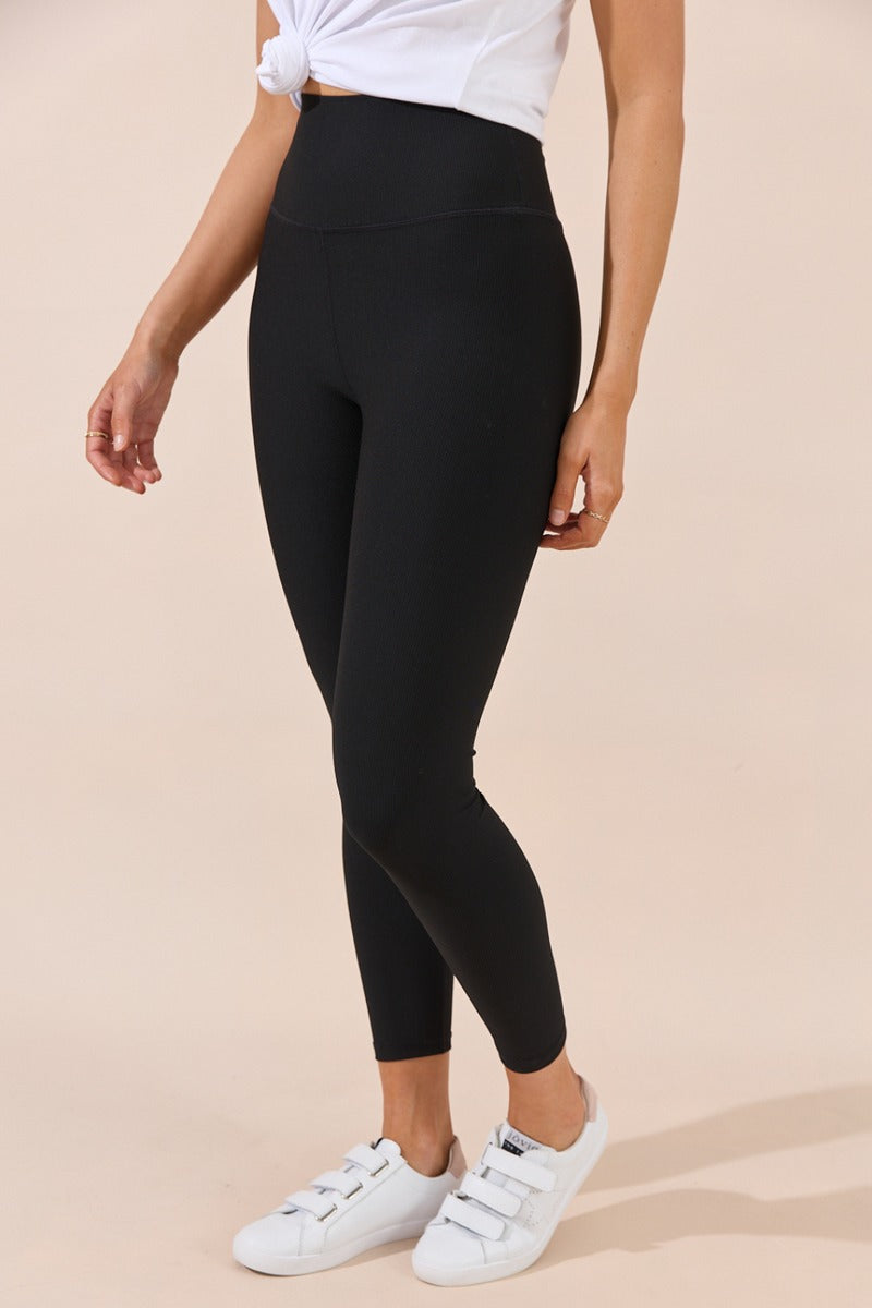 Beau Ribbed Leggings - Black