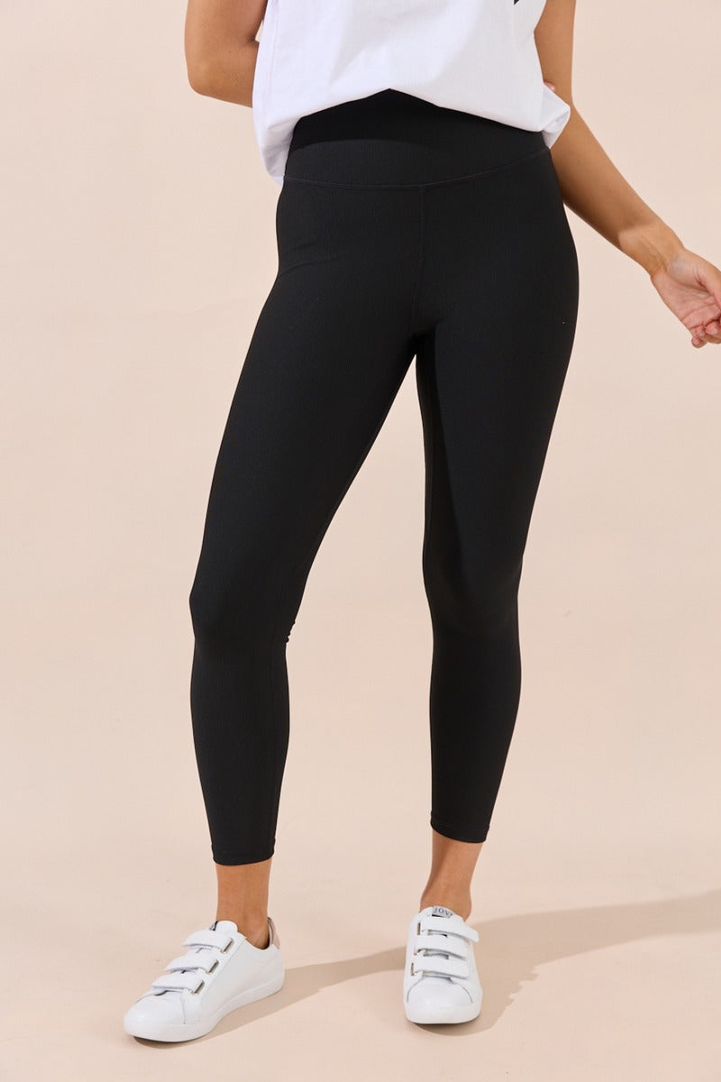 Beau Ribbed Leggings - Black
