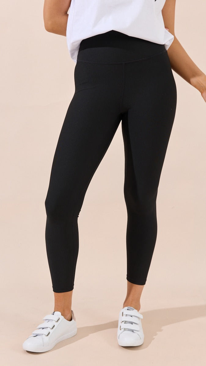 Beau Ribbed Leggings - Black