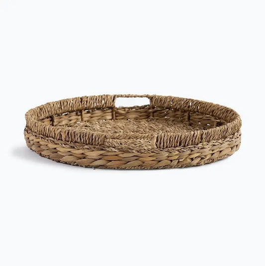 Bellagio Round Seagrass and Hyacinth Woven Tray