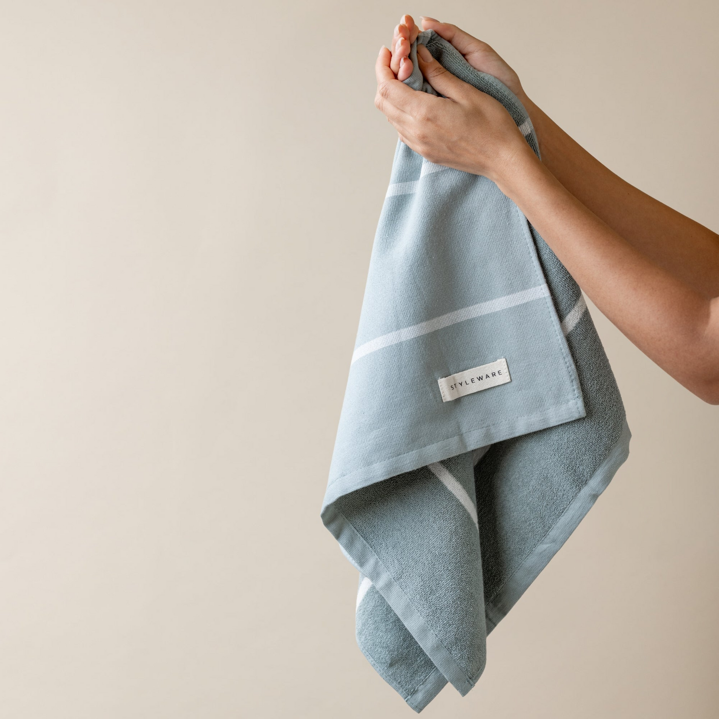 Between The Lines Tea Towel II - Green Tea