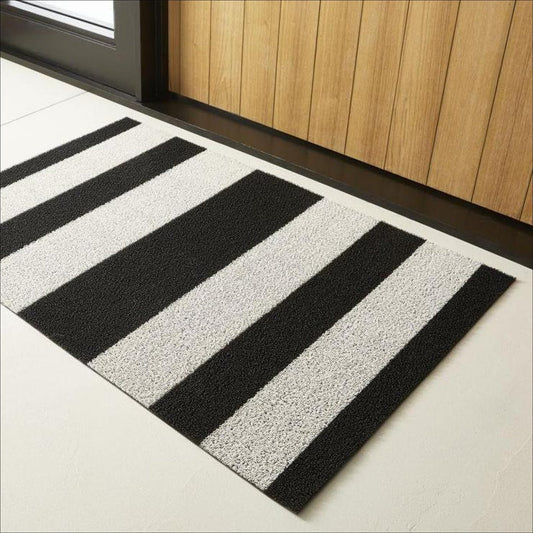 Bold Stripe Doormat Mat - Black/White