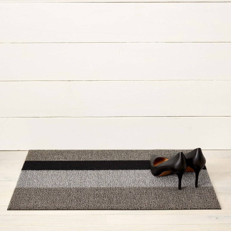 Bold Stripe Utility Mat - Silver/Black
