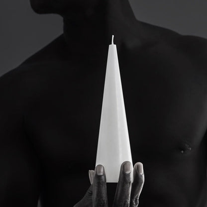Cone Candle Medium - Pure White
