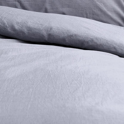 Vintage Softwash Cotton Quilt Cover Set (Double) - Denim