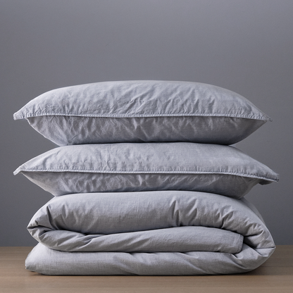 Vintage Softwash Cotton Quilt Cover Set (Double) - Denim