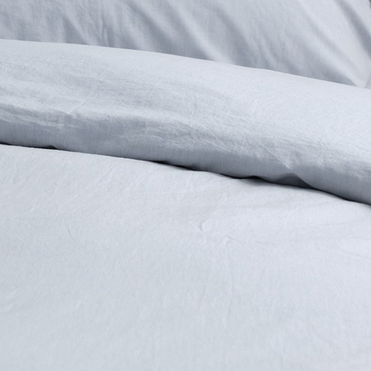 Vintage Softwash Cotton Quilt Cover Set (Super King) - Misty Blue