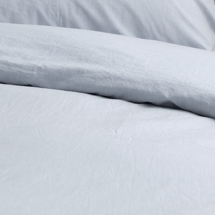 Vintage Softwash Cotton Quilt Cover Set (Super King) - Misty Blue