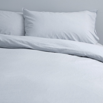Vintage Softwash Cotton Quilt Cover Set (Super King) - Misty Blue