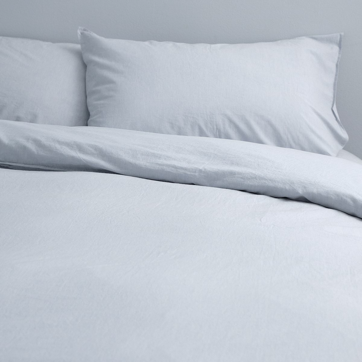 Vintage Softwash Cotton Quilt Cover Set (Super King) - Misty Blue