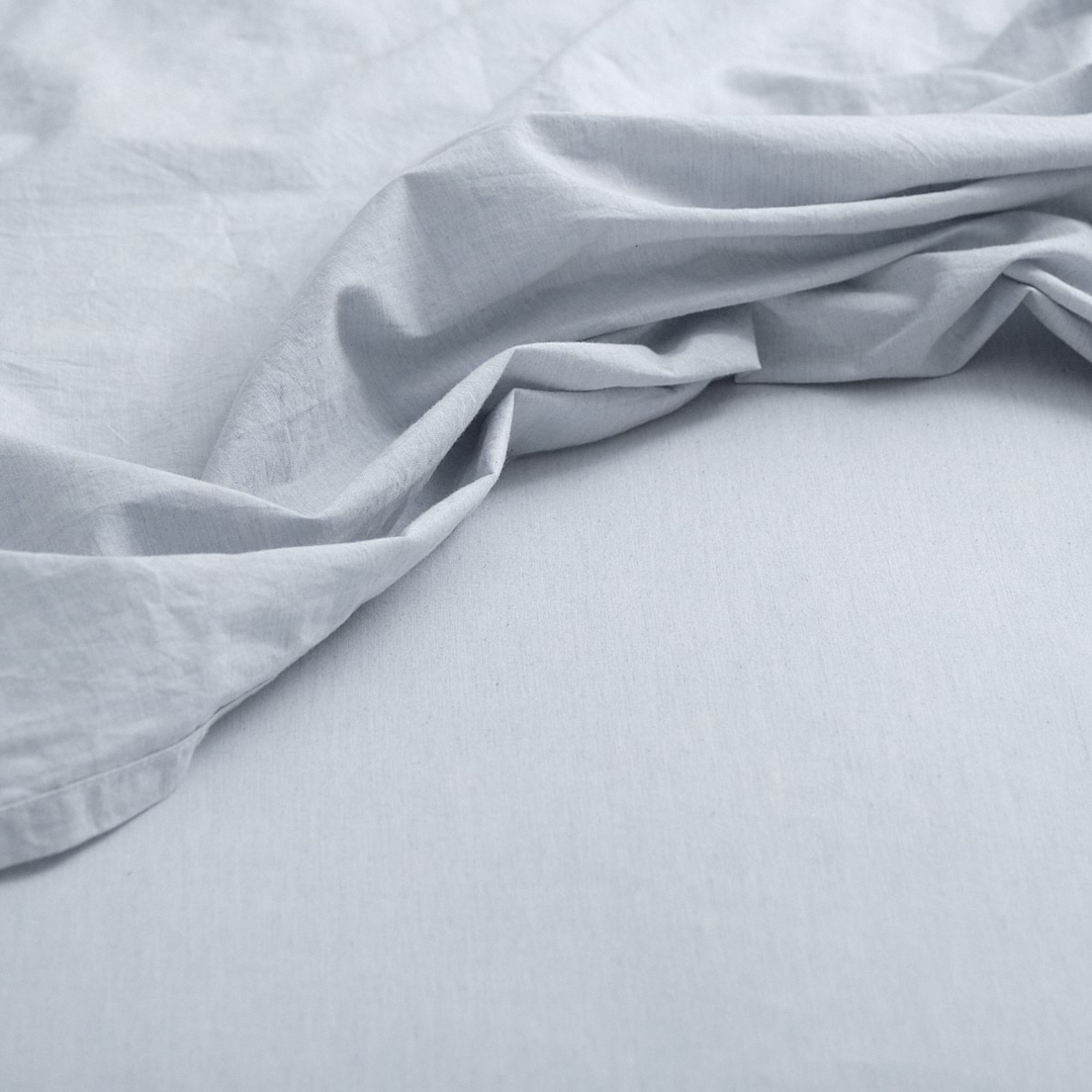 Vintage Softwash Cotton Sheet Set (King) - Misty Blue