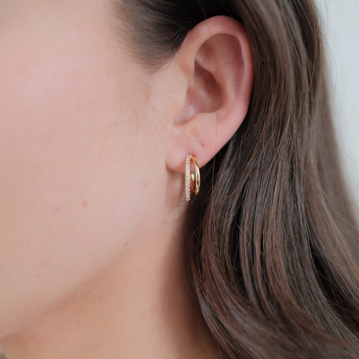 Celeste Hoop - Clear Gold