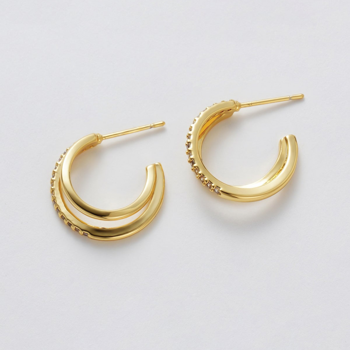 Celeste Hoop - Clear Gold