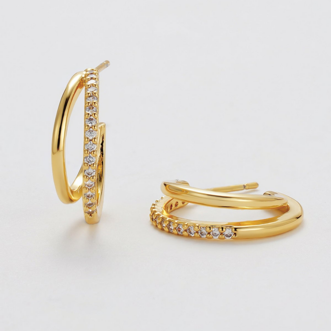 Celeste Hoop - Clear Gold