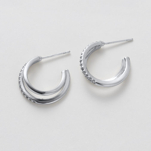 Celeste Hoop – Clear Silver