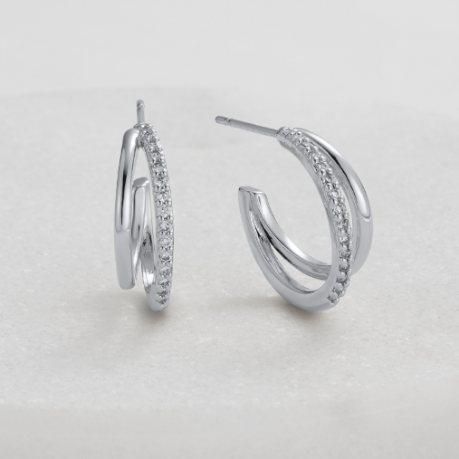 Celeste Hoop – Clear Silver