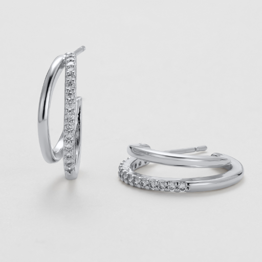 Celeste Hoop – Clear Silver