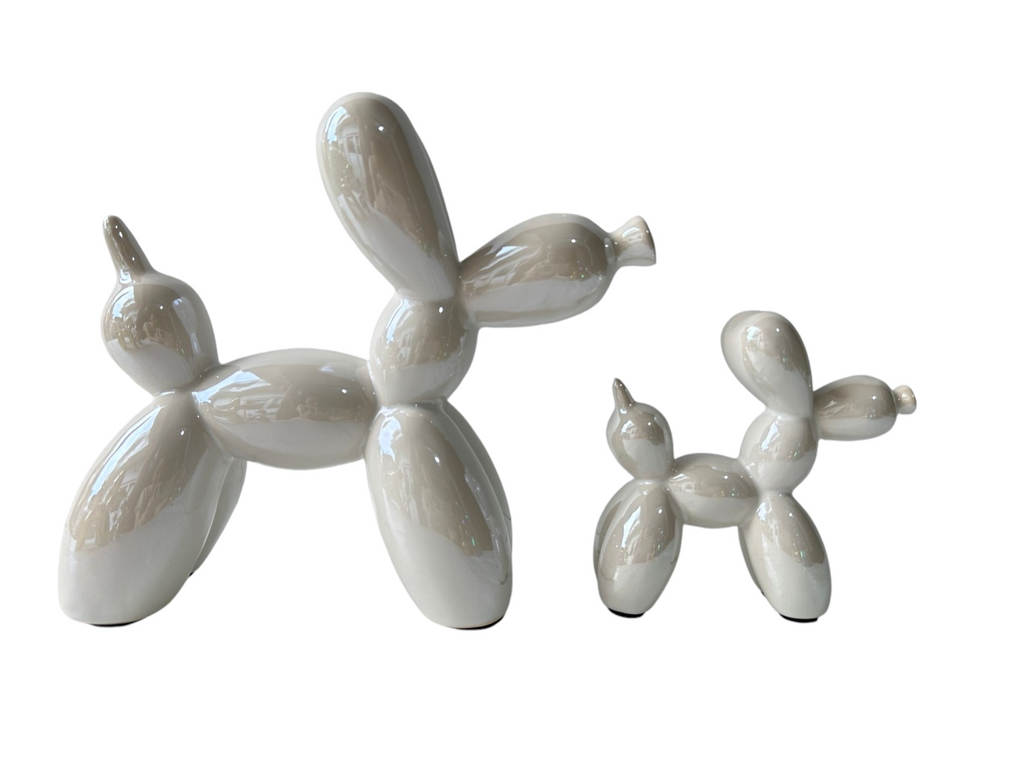 Ceramic Balloon Dog Small - Pearlised White