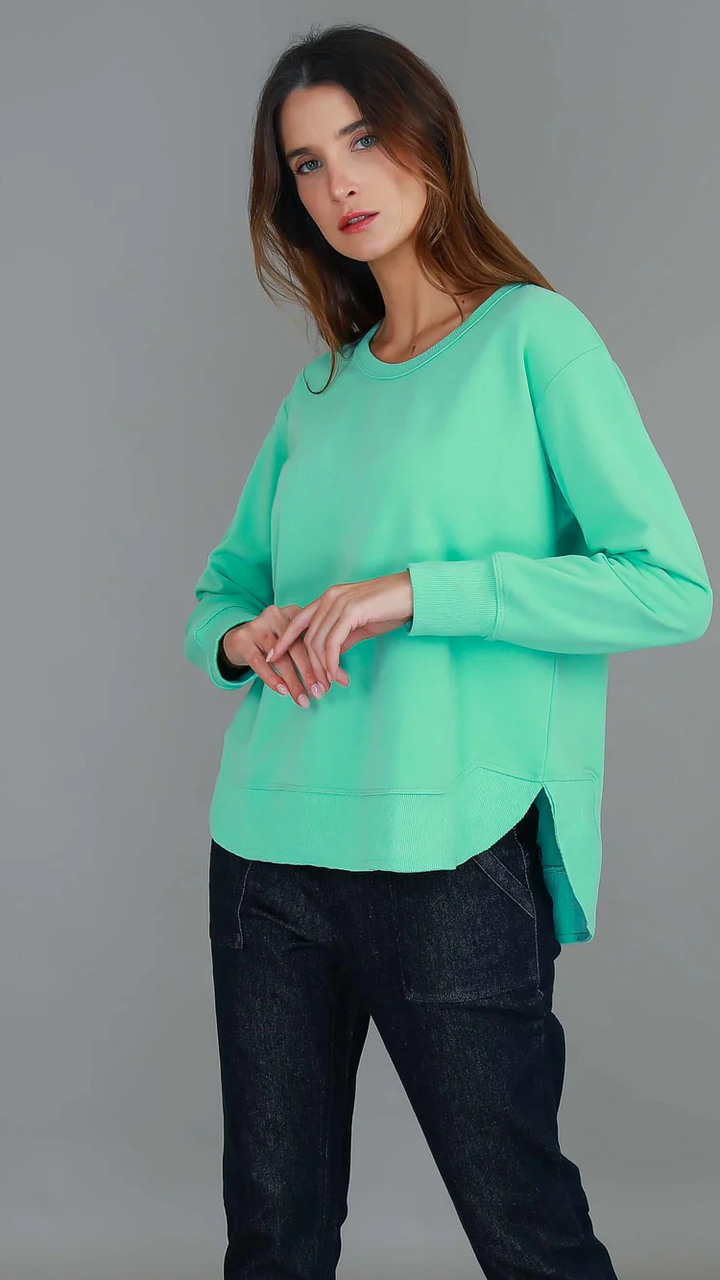 Charlette Curve Hem Sweatshirt - Jelly Mint