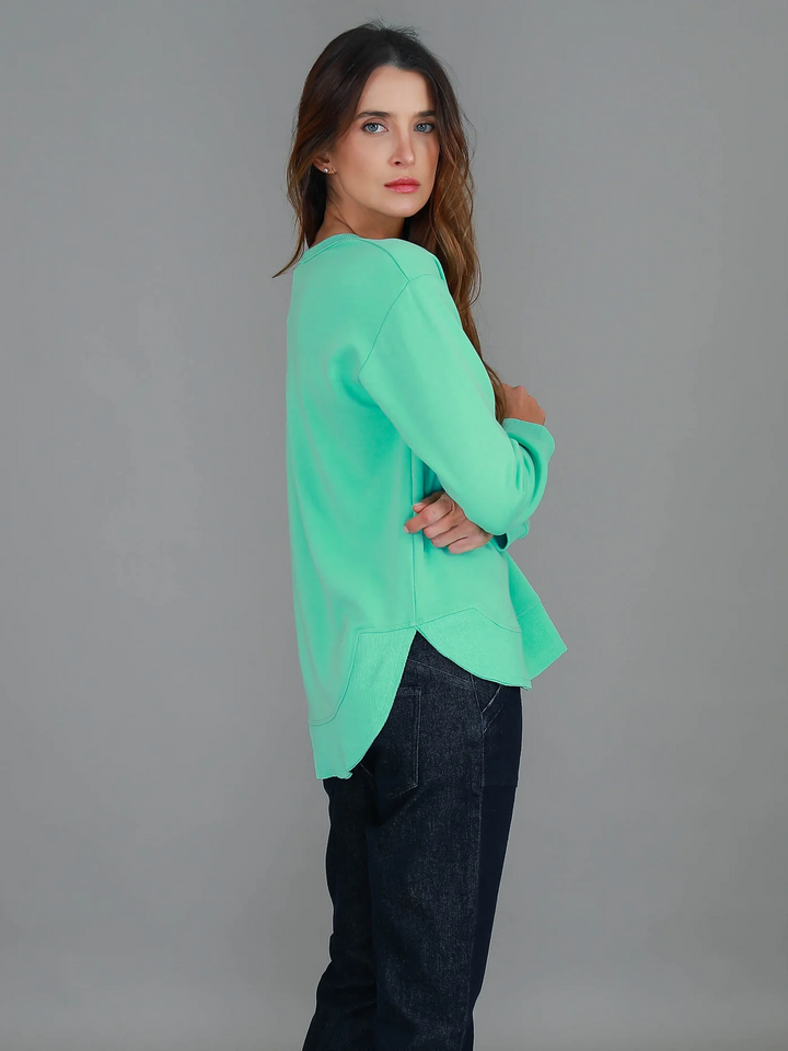 Charlette Curve Hem Sweatshirt - Jelly Mint