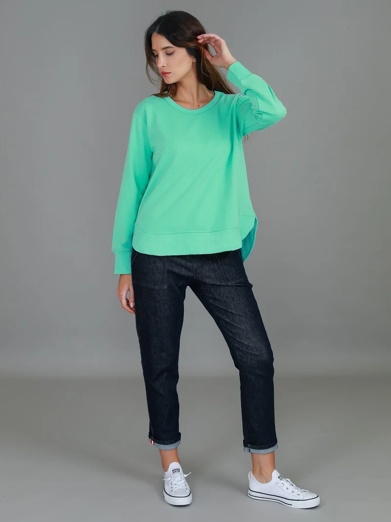 Charlette Curve Hem Sweatshirt - Jelly Mint