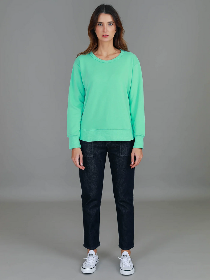 Charlette Curve Hem Sweatshirt - Jelly Mint