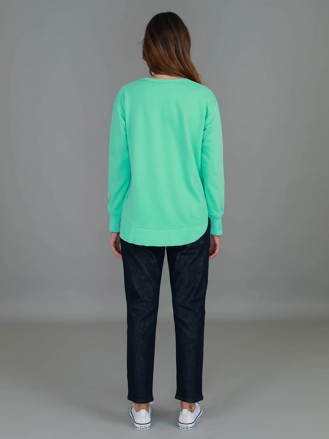 Charlette Curve Hem Sweatshirt - Jelly Mint