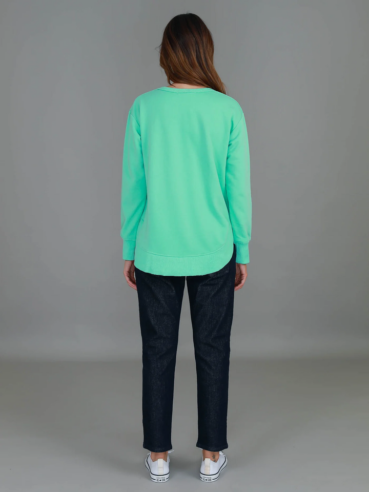 Charlette Curve Hem Sweatshirt - Jelly Mint