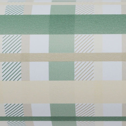 Check Mate Gift Wrap - Sage/Latte/Creme On White
