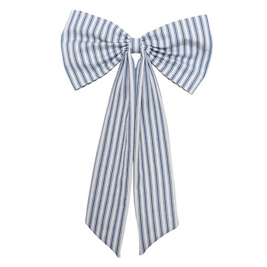 Christmas Bow - Blue Stripe
