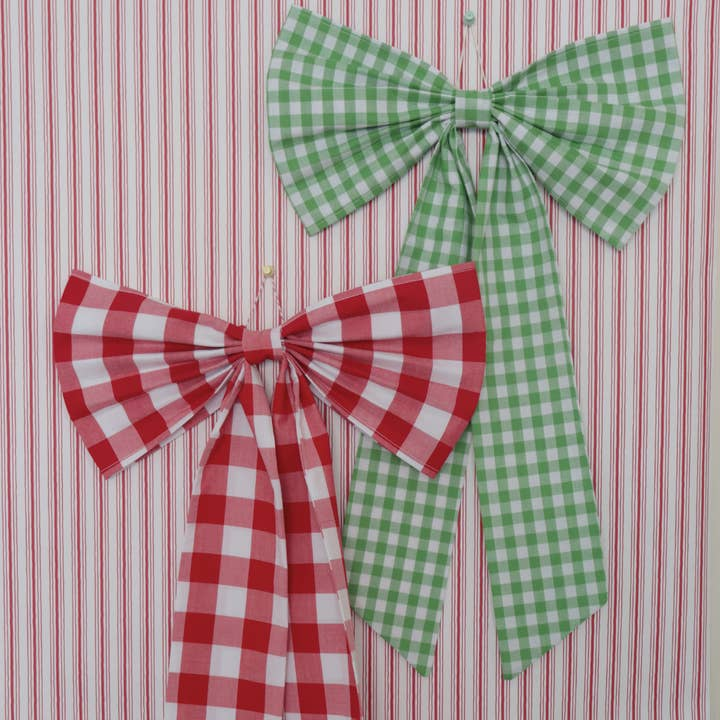 Christmas Bow - Green Gingham