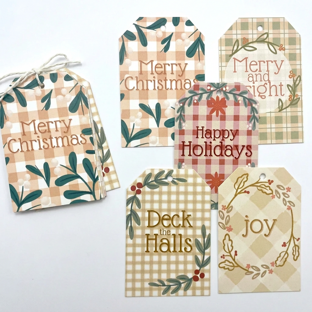 Christmas Checks Gift Tag Set (Set of 5)