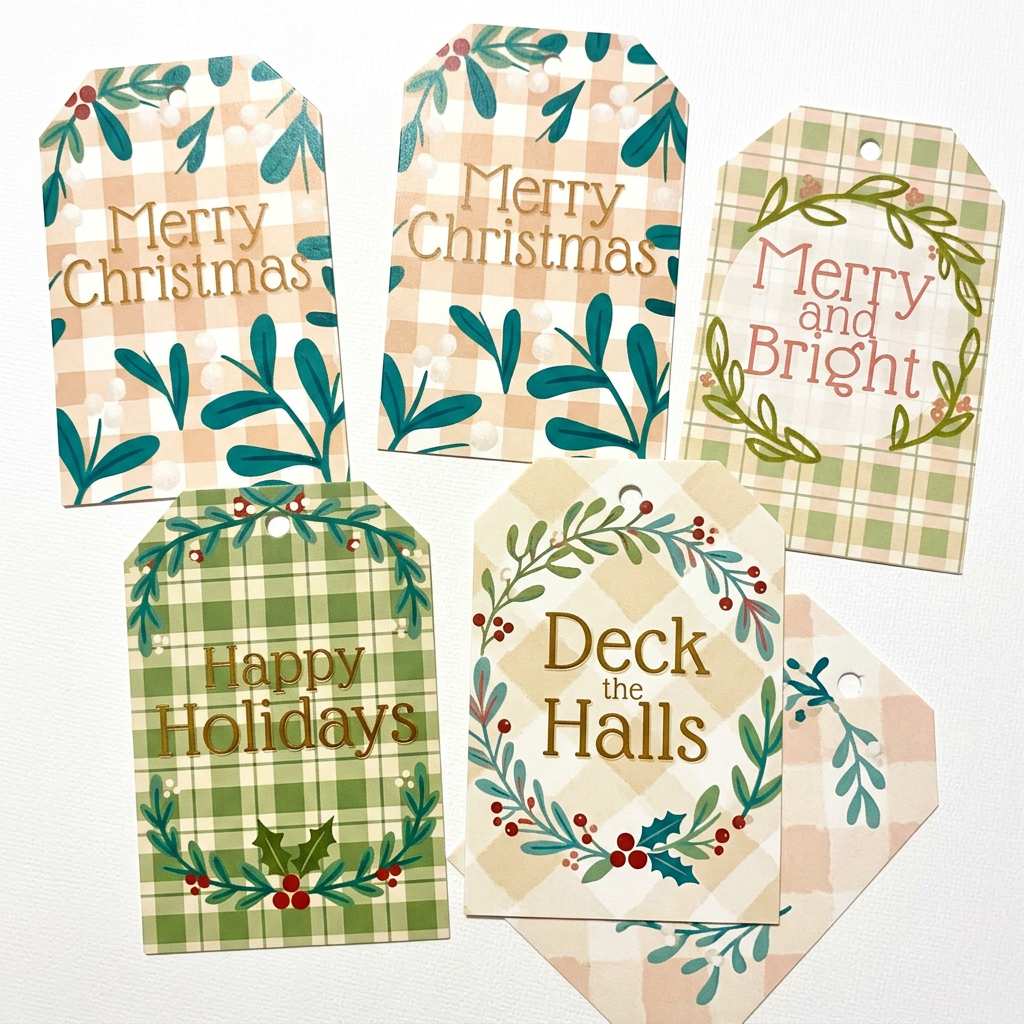 Christmas Checks Gift Tag Set (Set of 5) - image 2