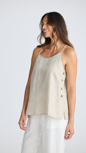 Cliffside Linen Singlet - Natural