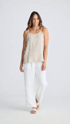 Cliffside Linen Singlet - Natural