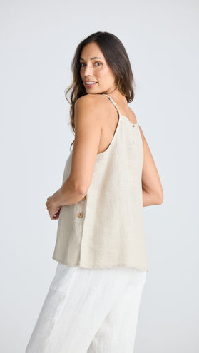 Cliffside Linen Singlet - Natural