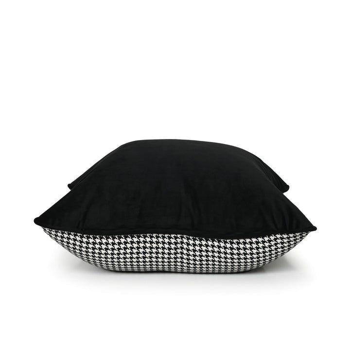 Coco Piped Houndstooth Cushion - Black &amp; White