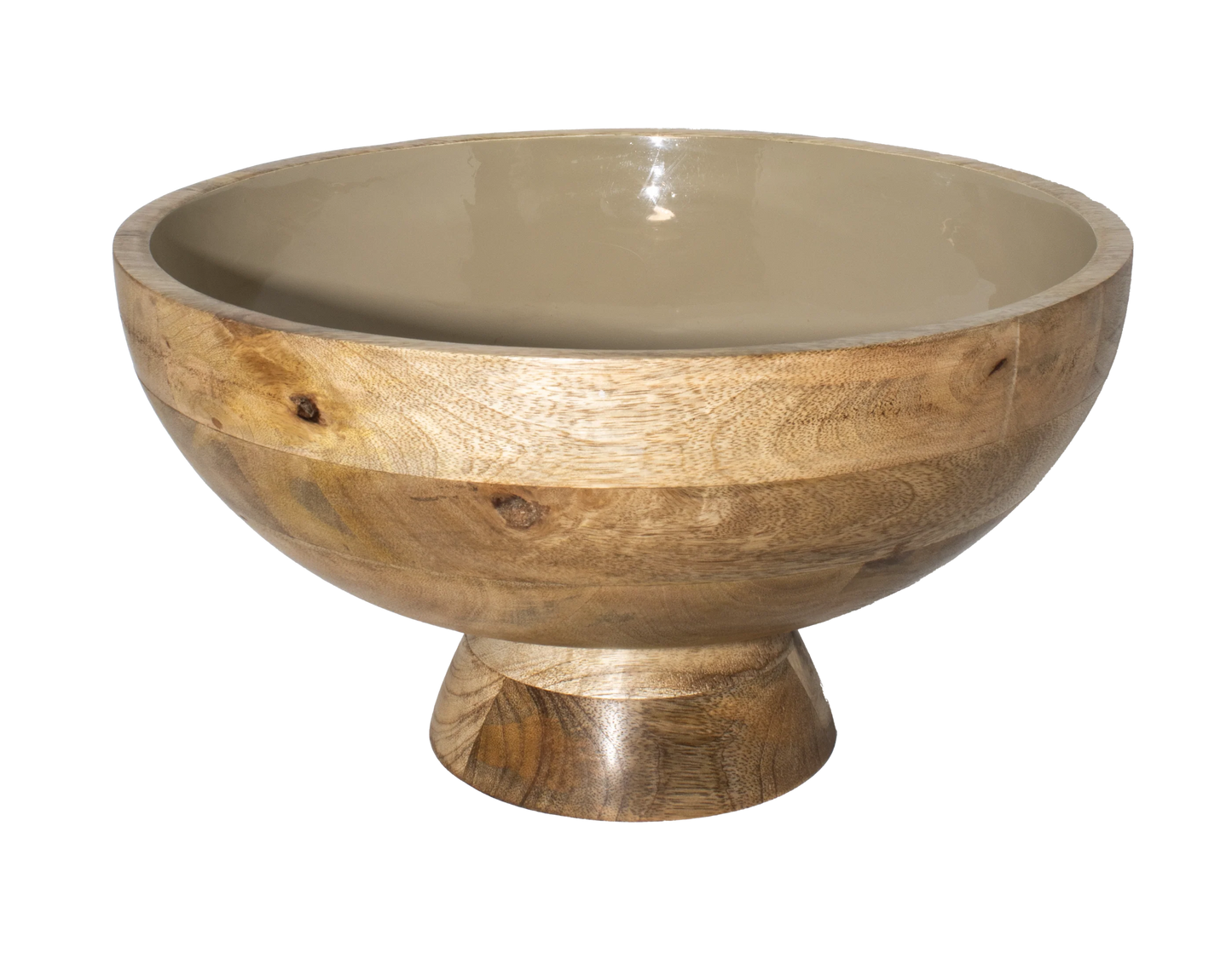 Corinne Pedestal Bowl - Light Taupe