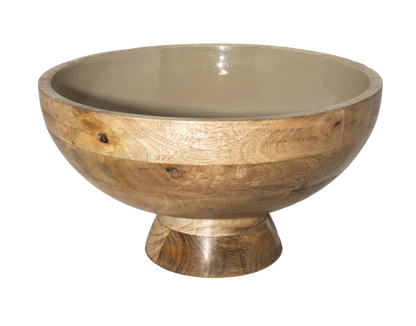 Corinne Pedestal Bowl - Light Taupe