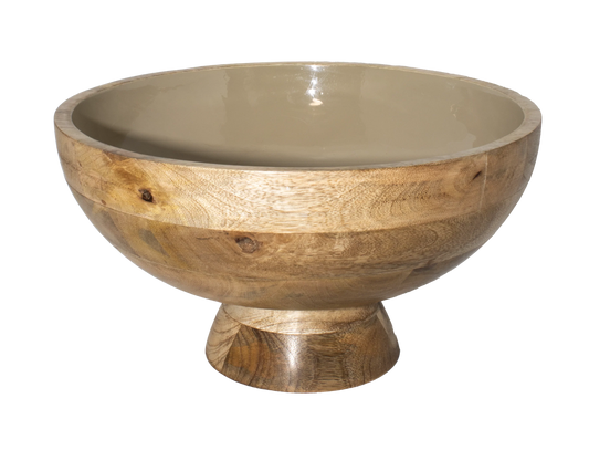 Corinne Pedestal Bowl - Light Taupe