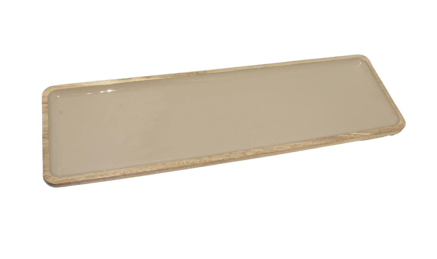 Corinne Rectangular Tray Large - Light Taupe