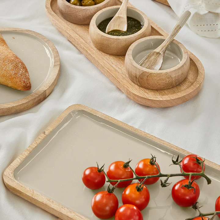 Corinne Rectangular Tray Large - Light Taupe