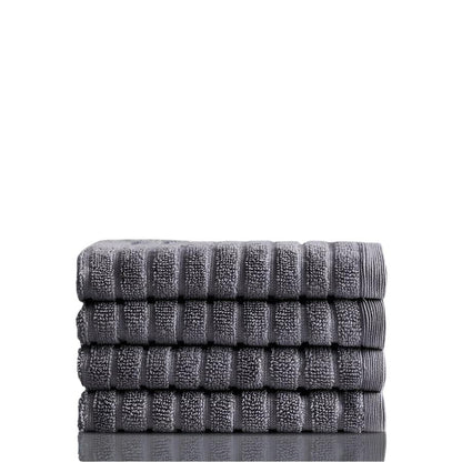 Alessia Cotton Bamboo Rib Face Towel - Porcini Grey
