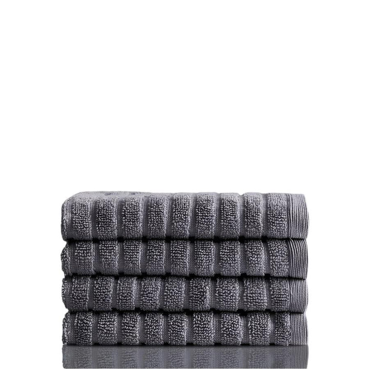 Alessia Cotton Bamboo Rib Face Towel - Porcini Grey