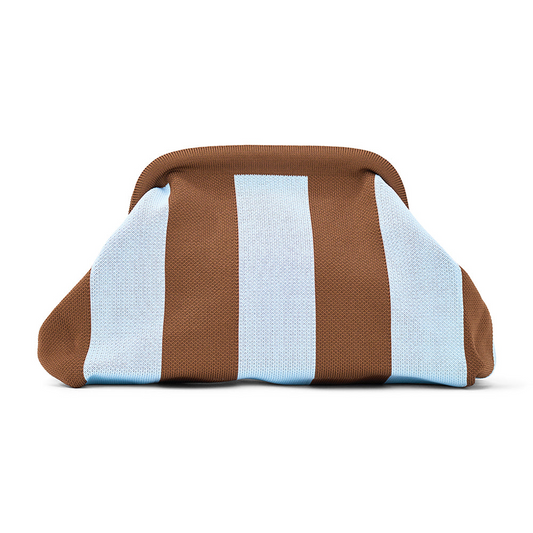 Dumpling Clutch - Sky Blue/Chocolate