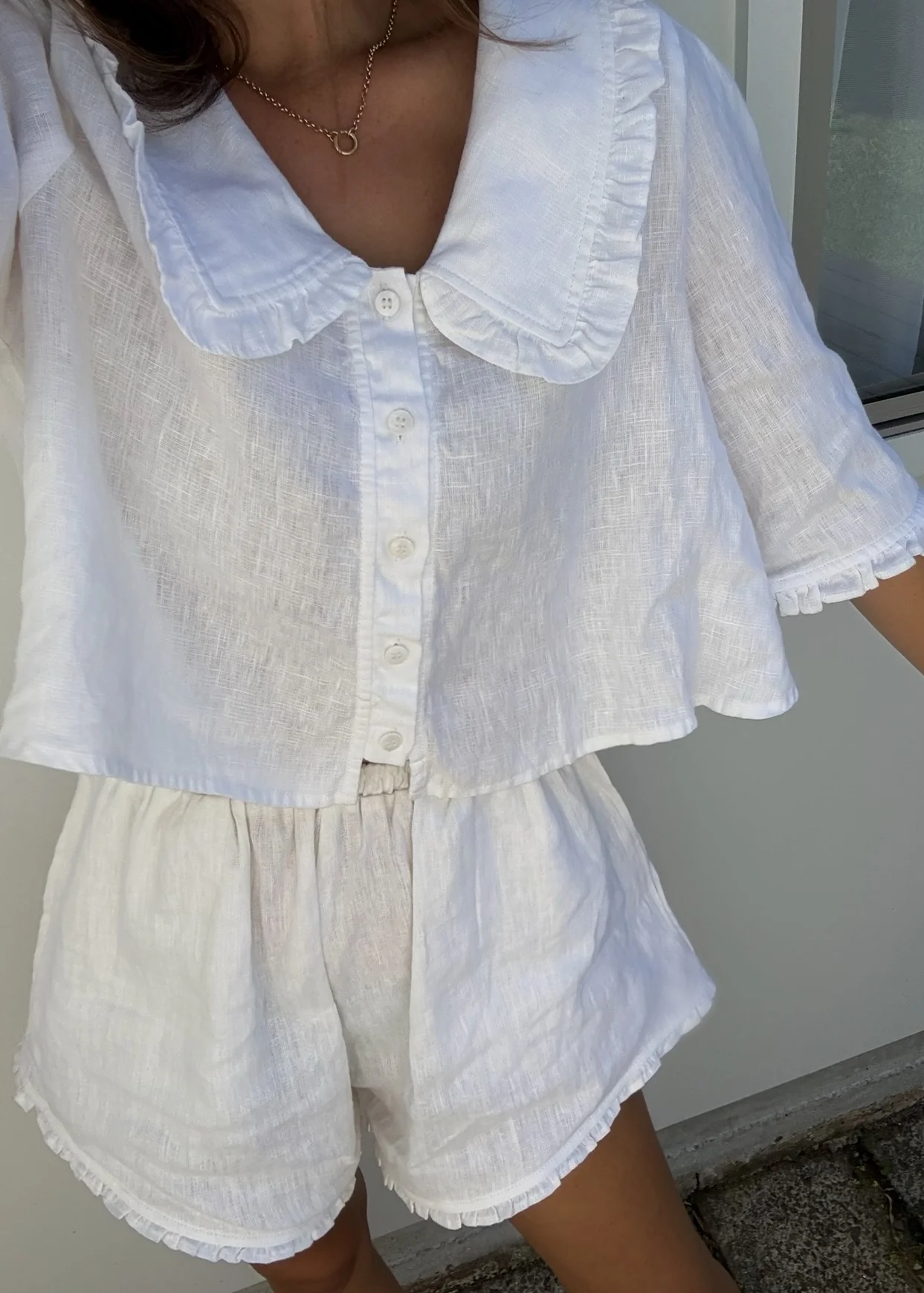 Sylvie Linen Blouse - White