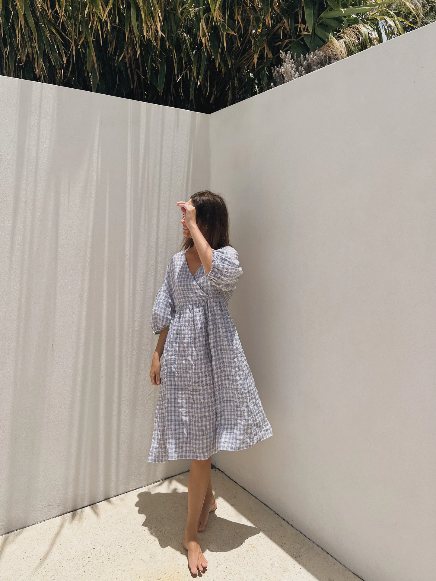 Harp Midi Dress - Plaid